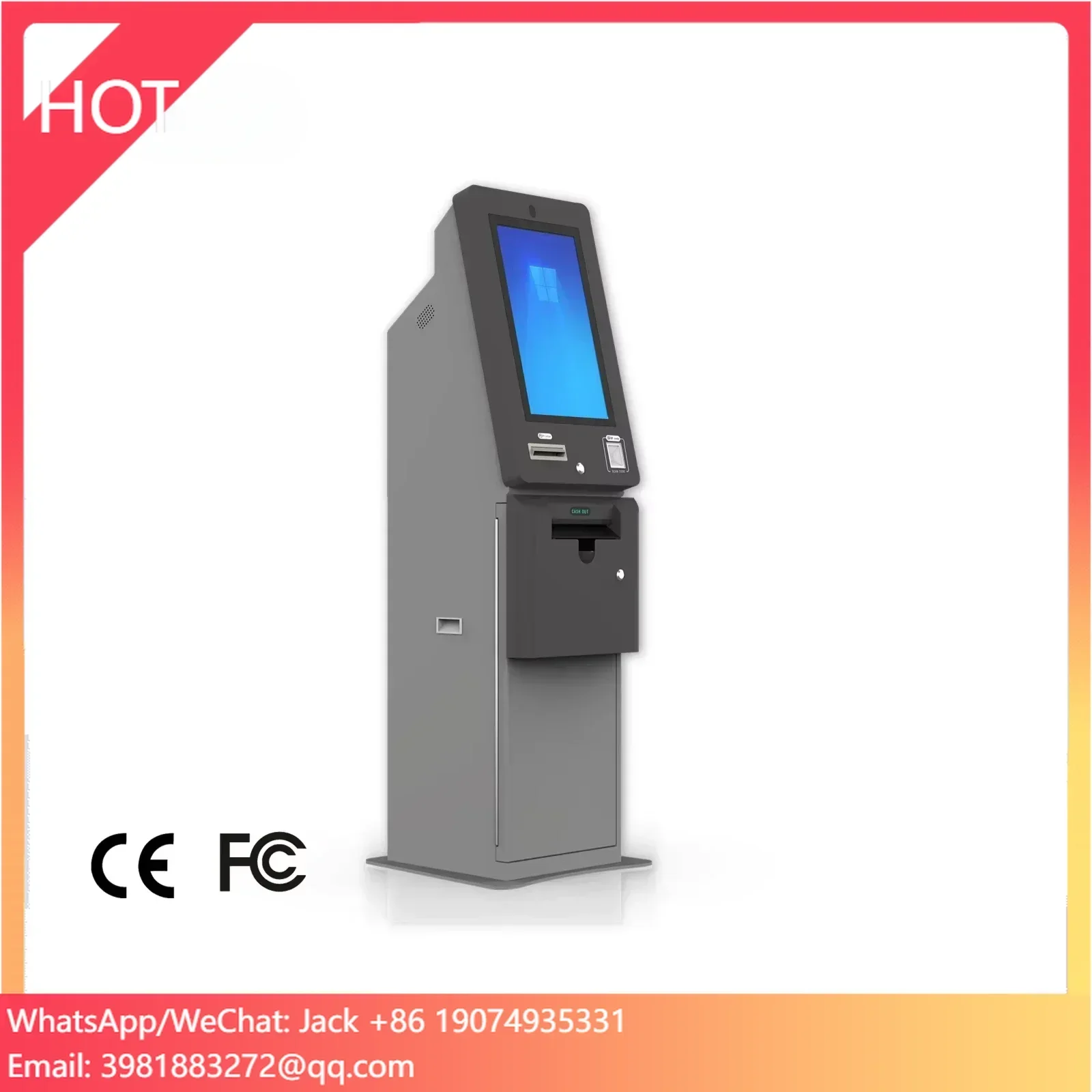 Ticket Redemption Machine - Metalowy kiosk ATM, terminal do odbioru