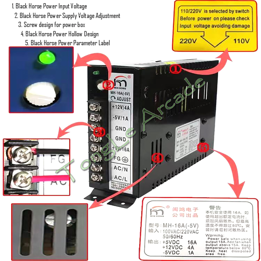 Coin Pusher Machine - Części do automatu arcade Jamma MH-16A(-5V)