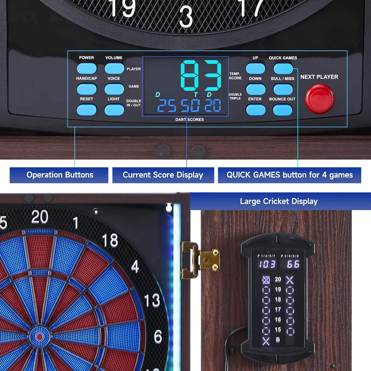 Elektroniczna szafka na tarczę – Electronic Dartboard Cabinet recenzja i cena