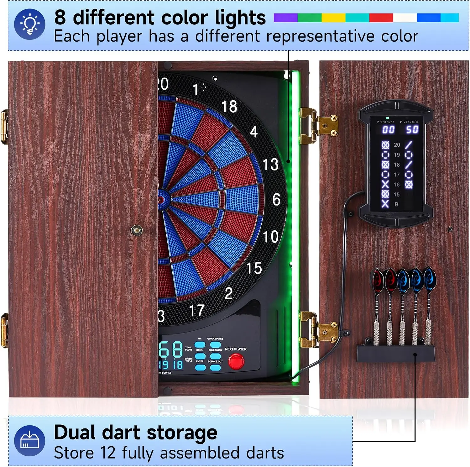 Elektroniczna szafka na tarczę – Electronic Dartboard Cabinet recenzja i cena