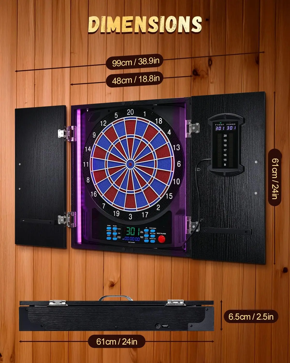 Elektroniczna tarcza do rzutek – Electronic Dartboard Cabinet recenzja i cena
